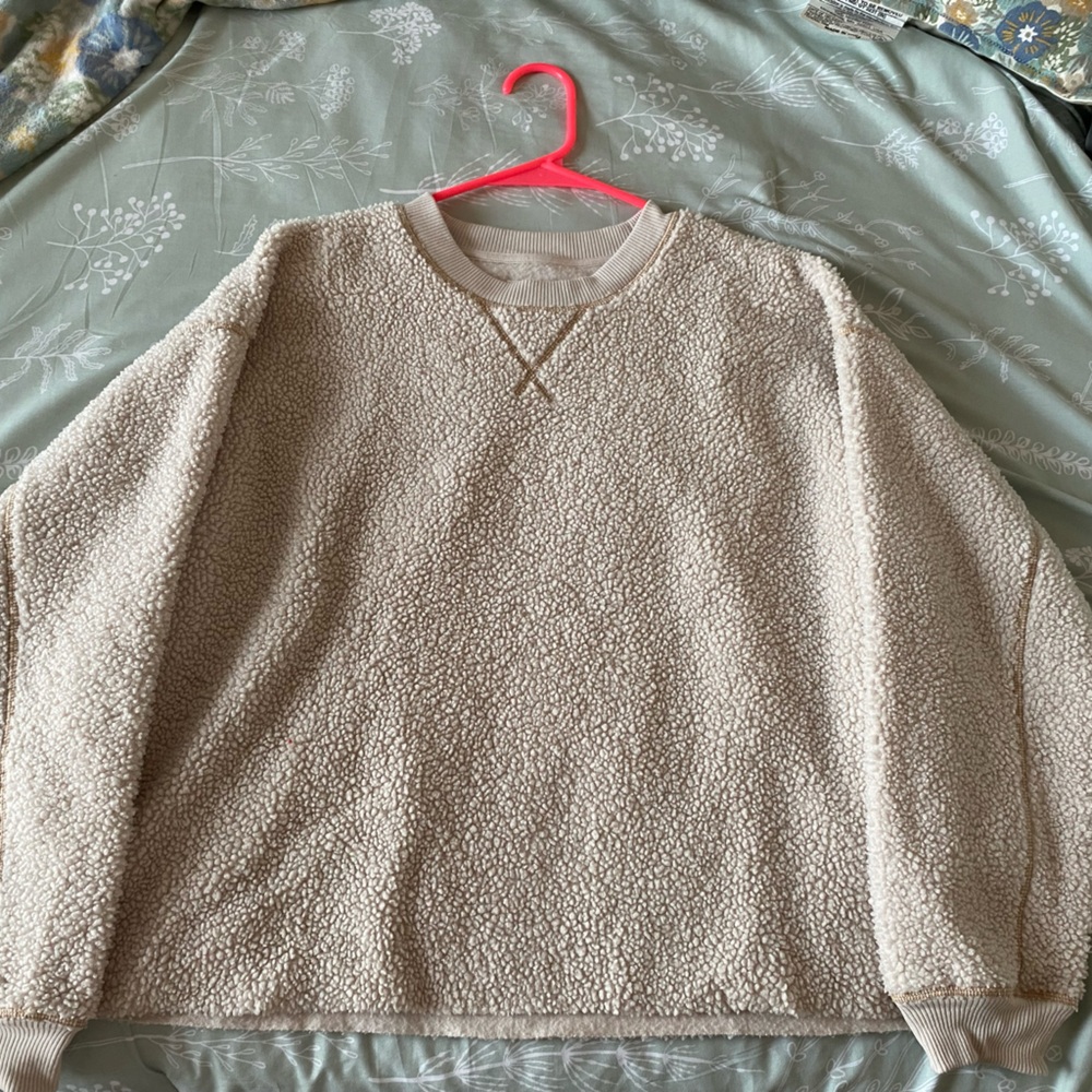American Eagle Outfitters Tan Teddy Jacket